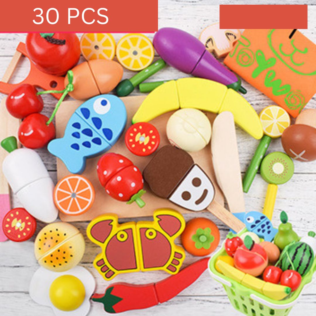 Cook & Play™ – Houten snijset voor kleine chefs - Hout speelgoed