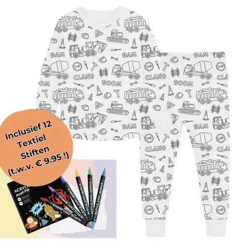 SpeelBazaar™ | Inkleurbare Kinder Pyjama