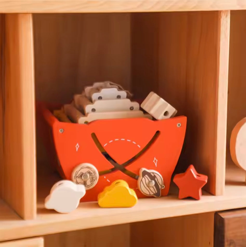 Build & Blast™ – Educatief houten speelgoed raket - Cijfers en vormen