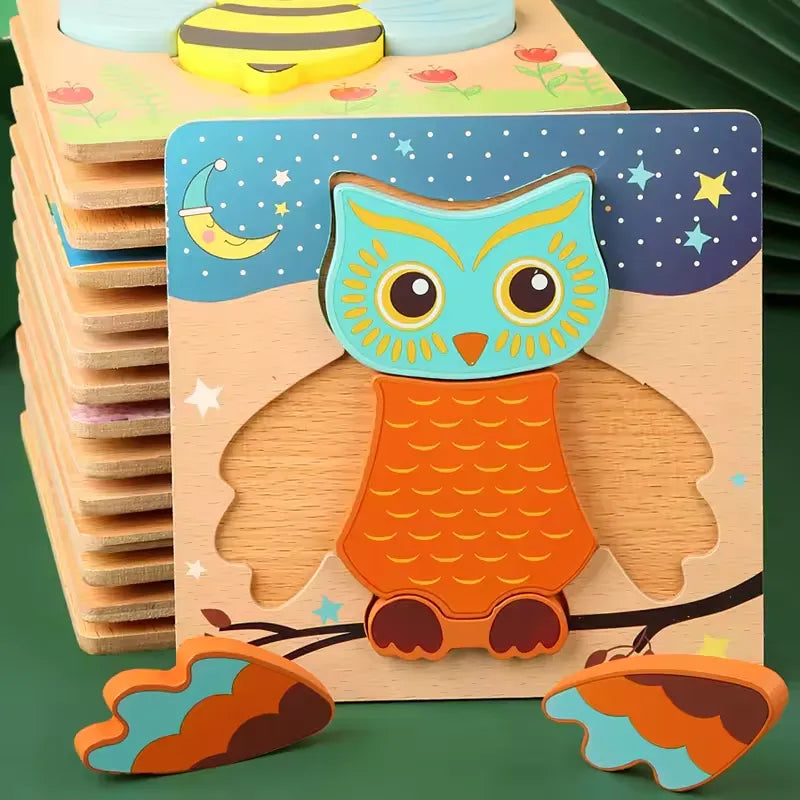 WonderWood™ Animal Puzzle - Dieren baby puzzel - Houten puzzelset