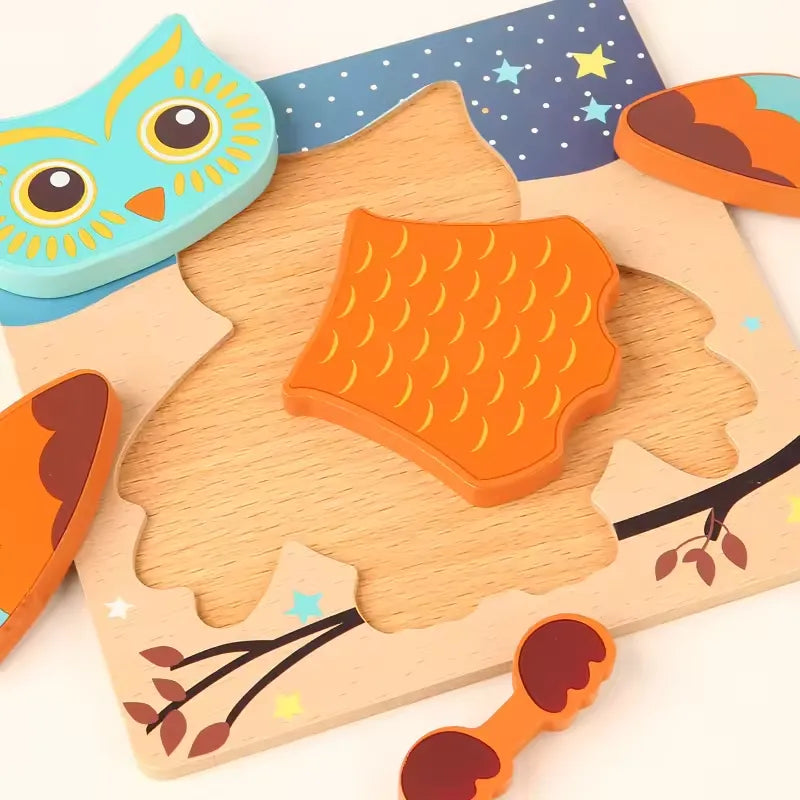 WonderWood™ Animal Puzzle - Dieren baby puzzel - Houten puzzelset