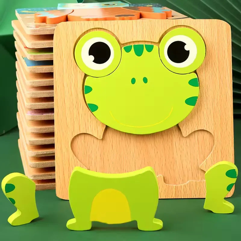 WonderWood™ Animal Puzzle - Dieren baby puzzel - Houten puzzelset