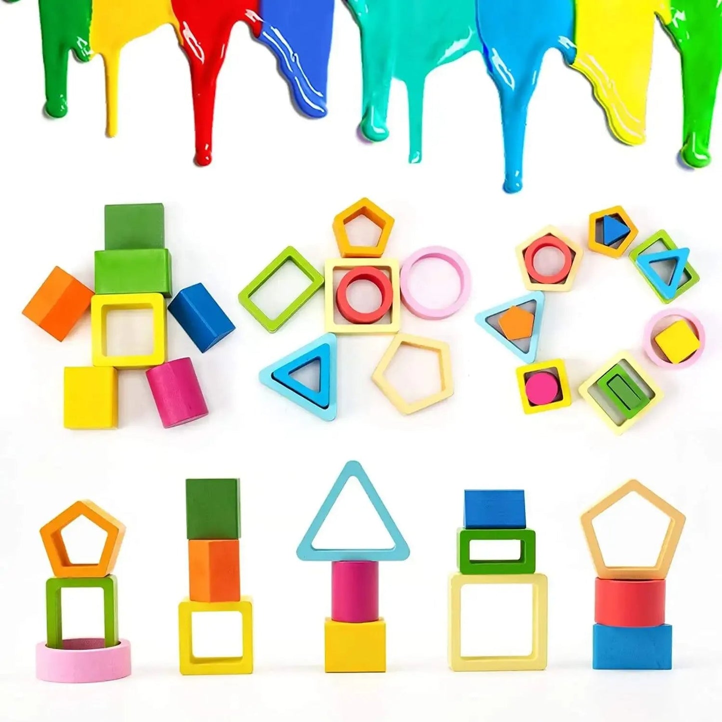 ShapeJungle™ – Slim leren met vormen en kleuren - Montessori hout speelgoed