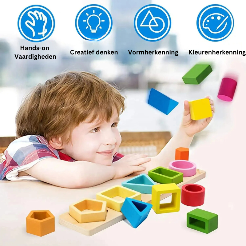 ShapeJungle™ – Slim leren met vormen en kleuren - Montessori hout speelgoed
