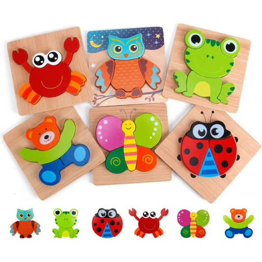 WonderWood™ Animal Puzzle - Dieren baby puzzel - Houten puzzelset